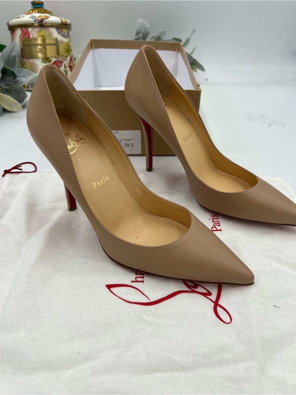 Women's Christian Louboutin ASTROPHY 100 pumps size 38.5 made in Italy